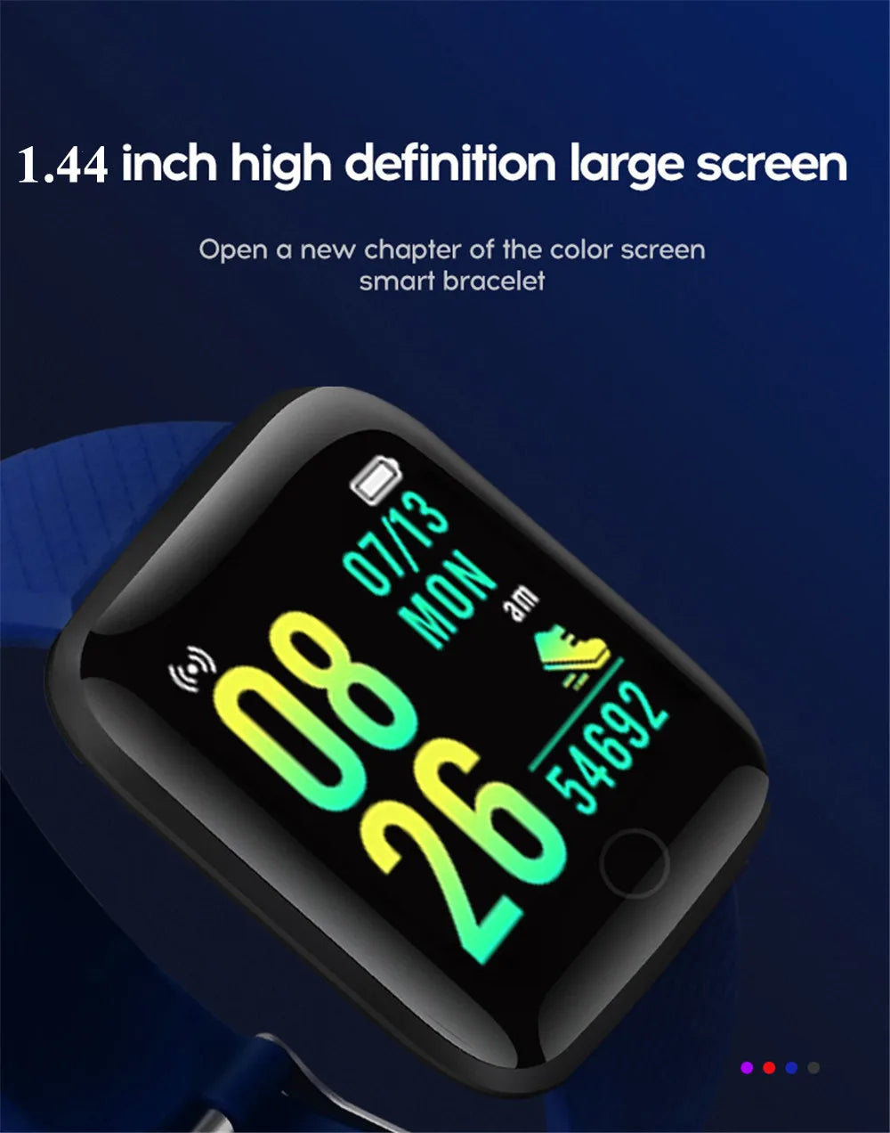 Smart Fitness Watch with Bluetooth, Pedometer, and Music Control – Model 116