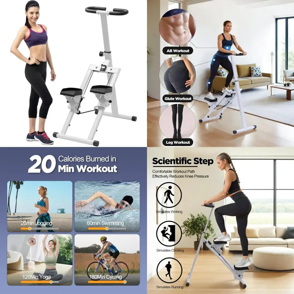 Adjustable Stair Stepper – Dual Hydraulic with Fitness Tracking