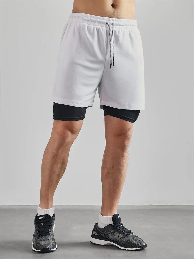 Men’s Multi-Pocket Fitness & Running Shorts – Casual Beach & Sports