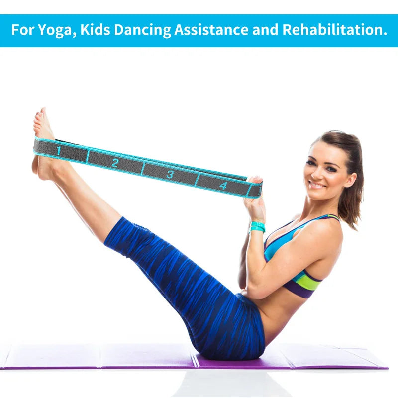 Elastic Yoga Stretching Strap with Loops