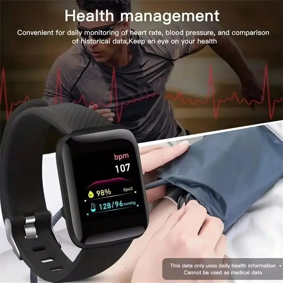 Smart Fitness Watch with Bluetooth, Pedometer, and Music Control – Model 116