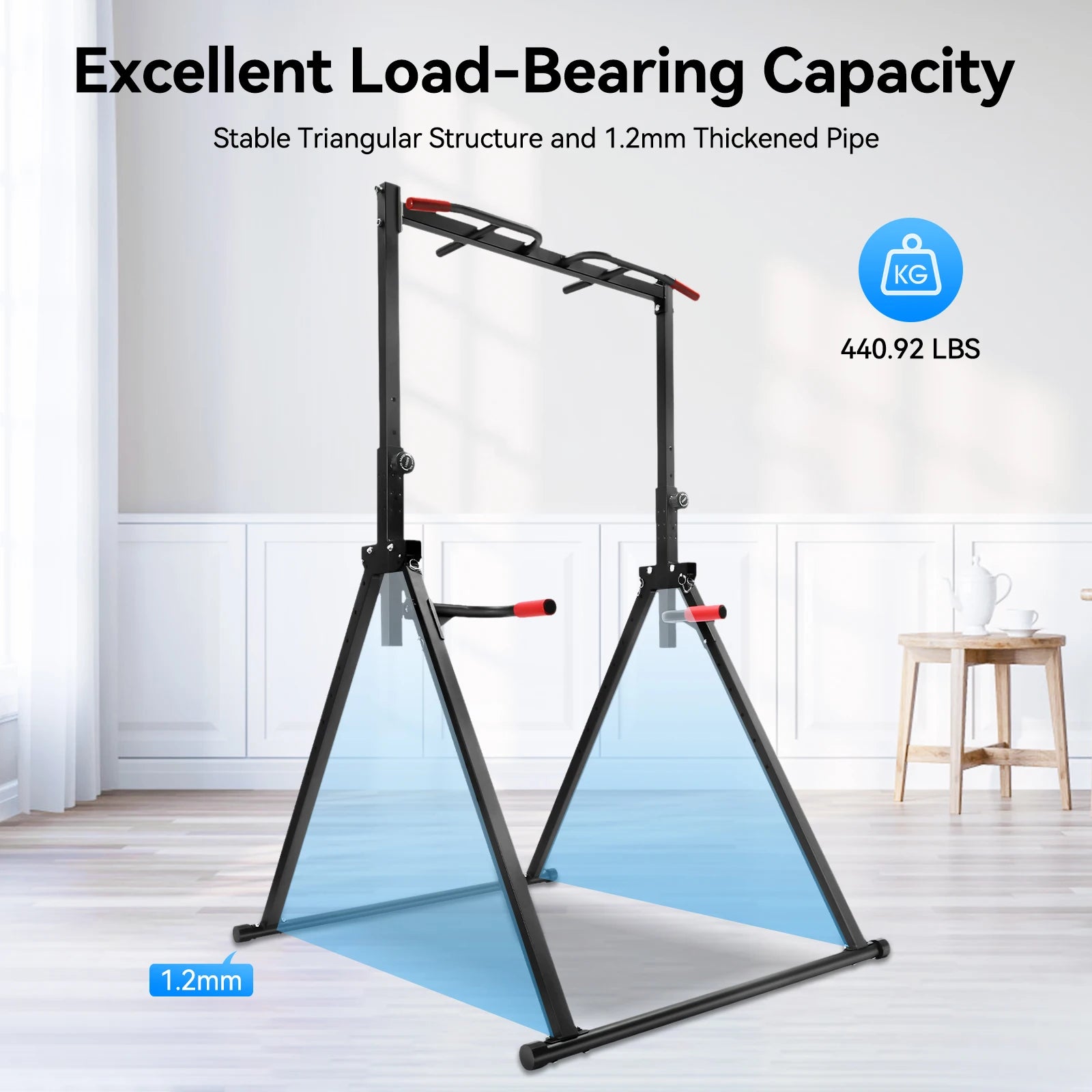 Triangular Pull-Up Station – Adjustable Height Freestanding Home Gym