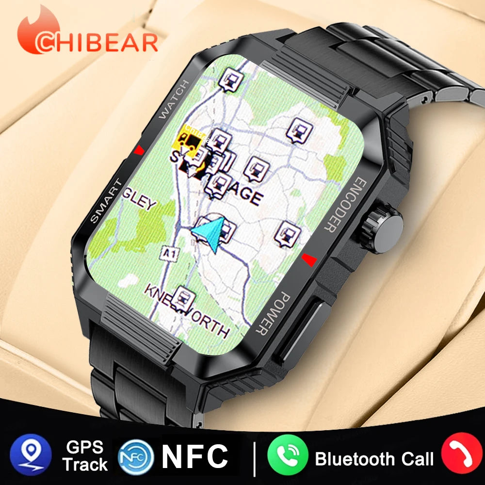 Men’s NFC GPS Smartwatch with Bluetooth Calls & 120+ Sports Modes