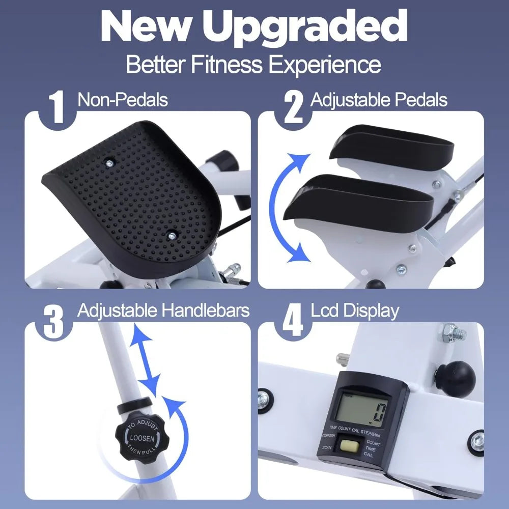 Adjustable Stair Stepper – Dual Hydraulic with Fitness Tracking