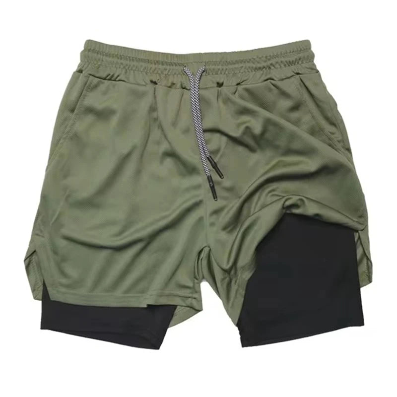 Men’s Multi-Pocket Fitness & Running Shorts – Casual Beach & Sports
