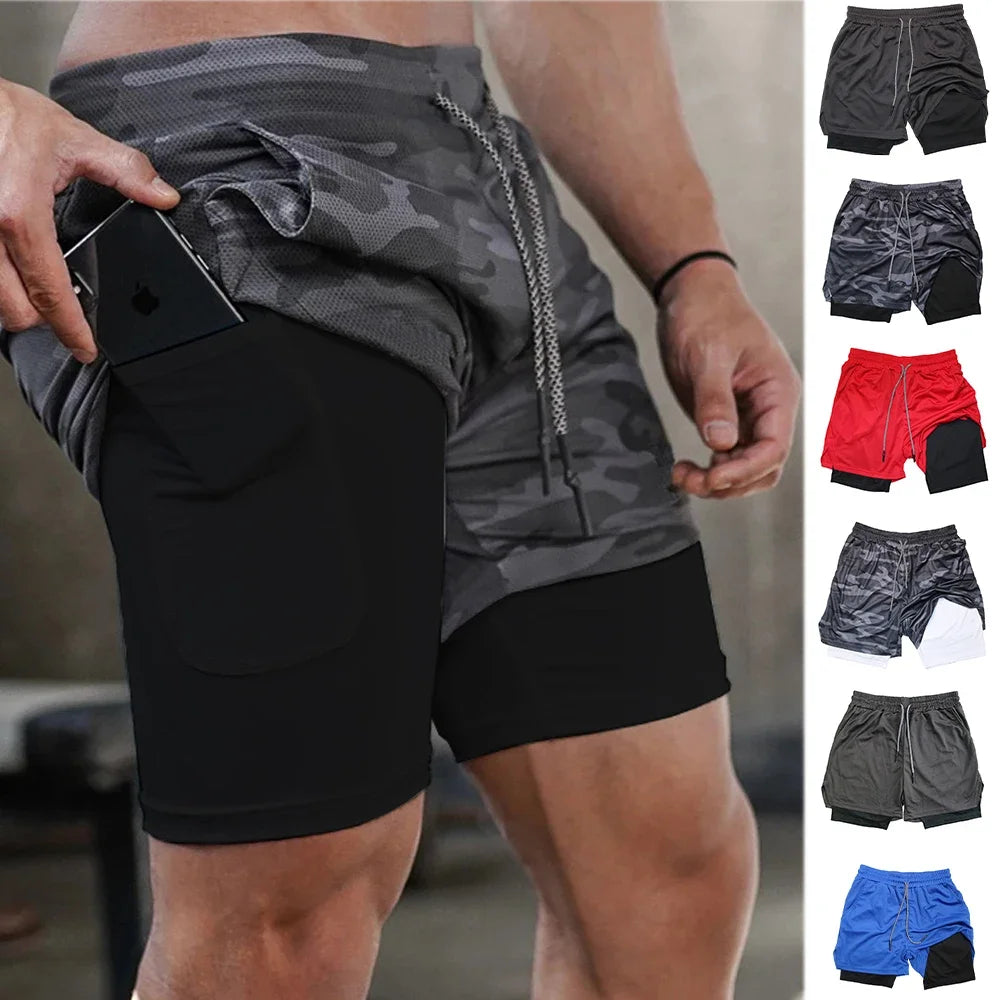 Men’s Multi-Pocket Fitness & Running Shorts – Casual Beach & Sports