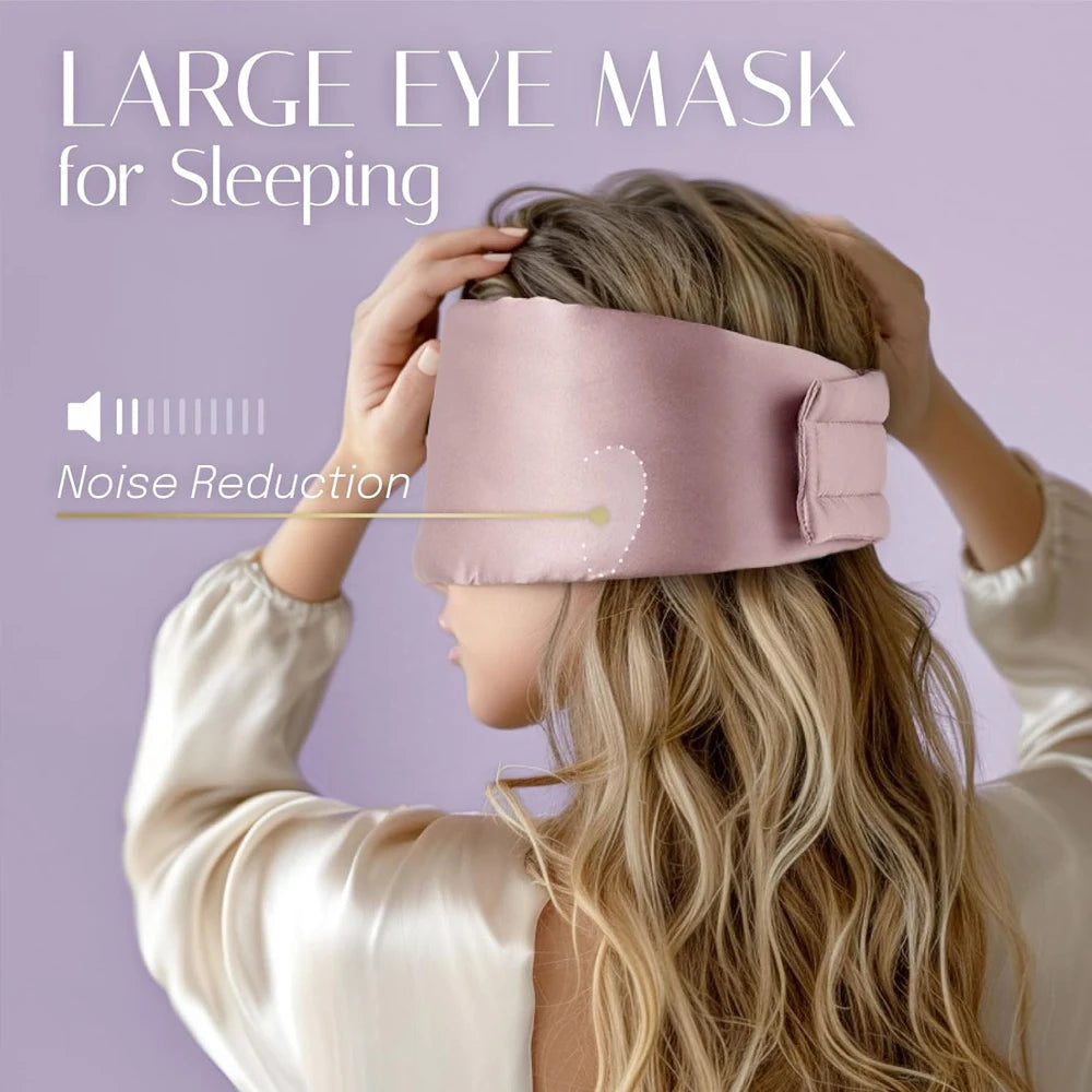 100% Mulberry Silk Sleep Mask – Soft Padded Travel Eyepatch