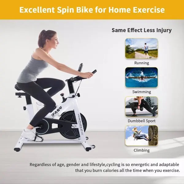 Home Exercise Bike – Indoor Cycling with LCD Display & Comfort Seat