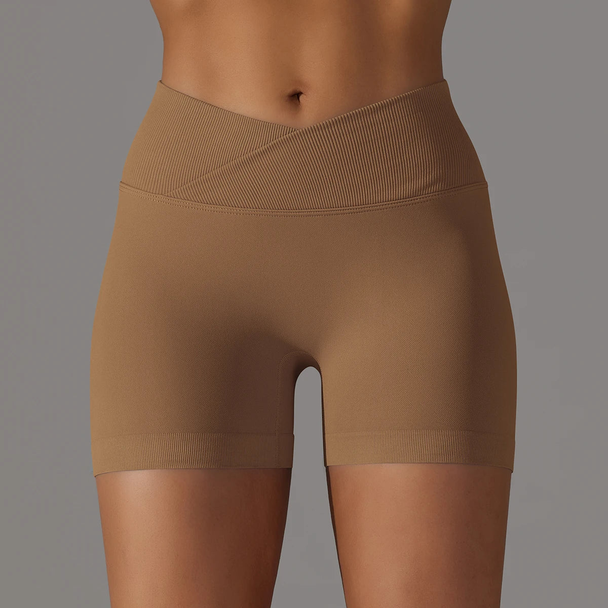 Women’s High Waist Crossover Yoga Shorts