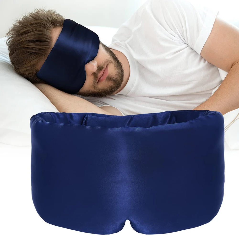 100% Mulberry Silk Sleep Mask – Soft Padded Travel Eyepatch