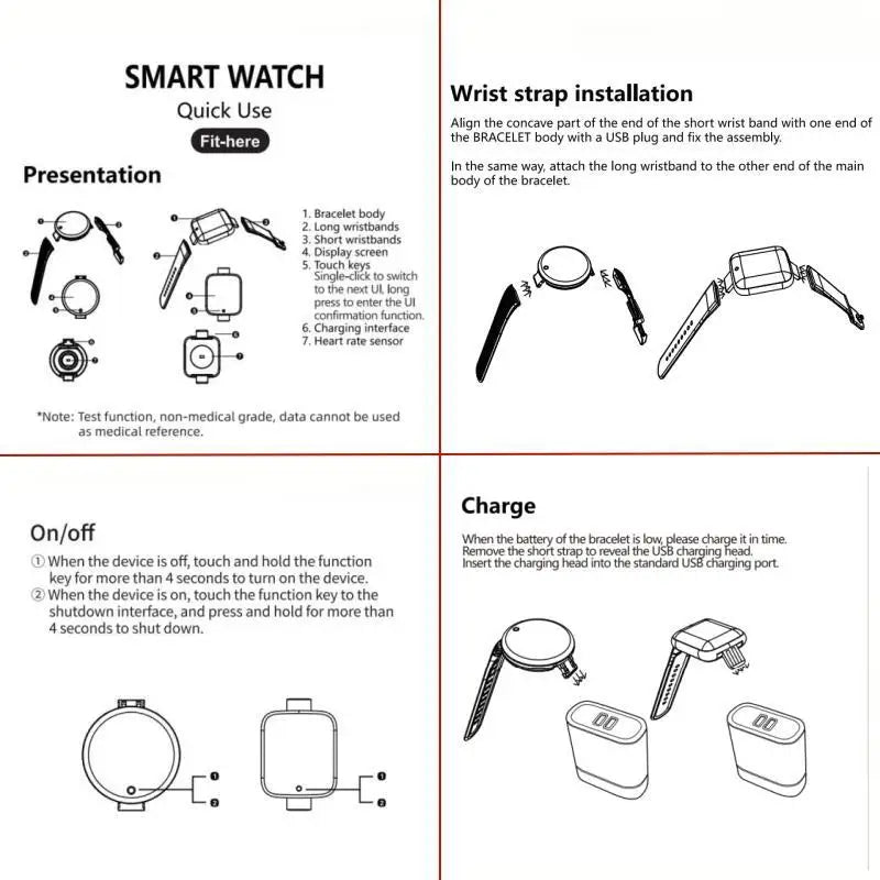 Smart Fitness Watch with Bluetooth, Pedometer, and Music Control – Model 116