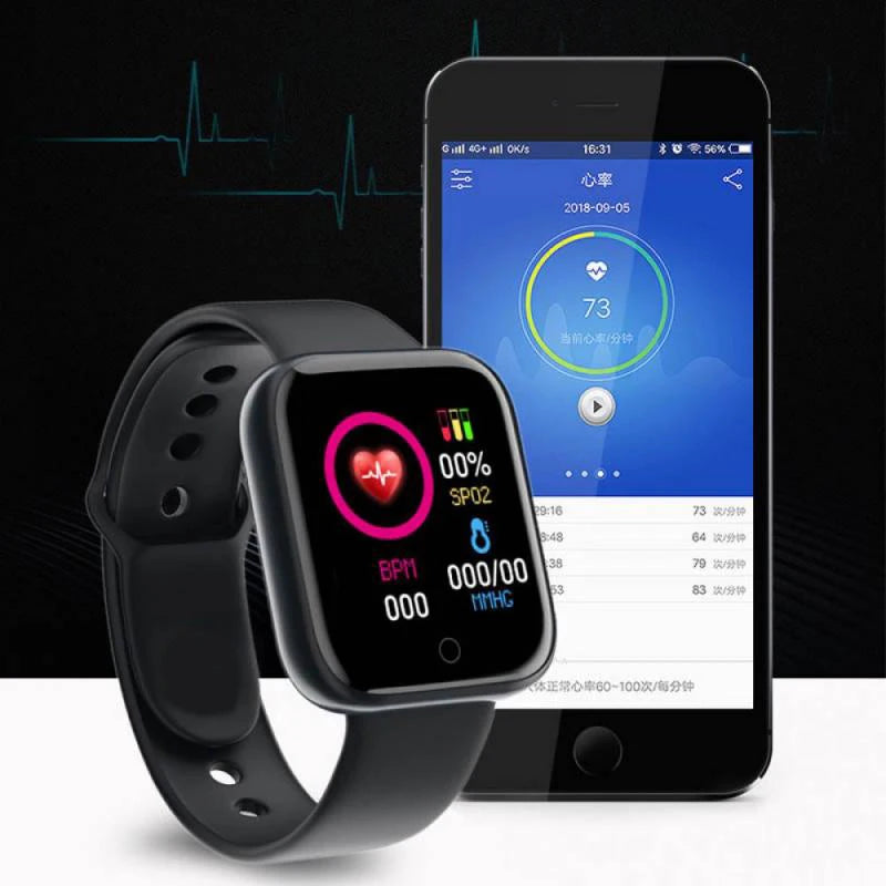 Y68 D20 Smartwatch with Bluetooth, Fitness Tracker & Sleep Monitor