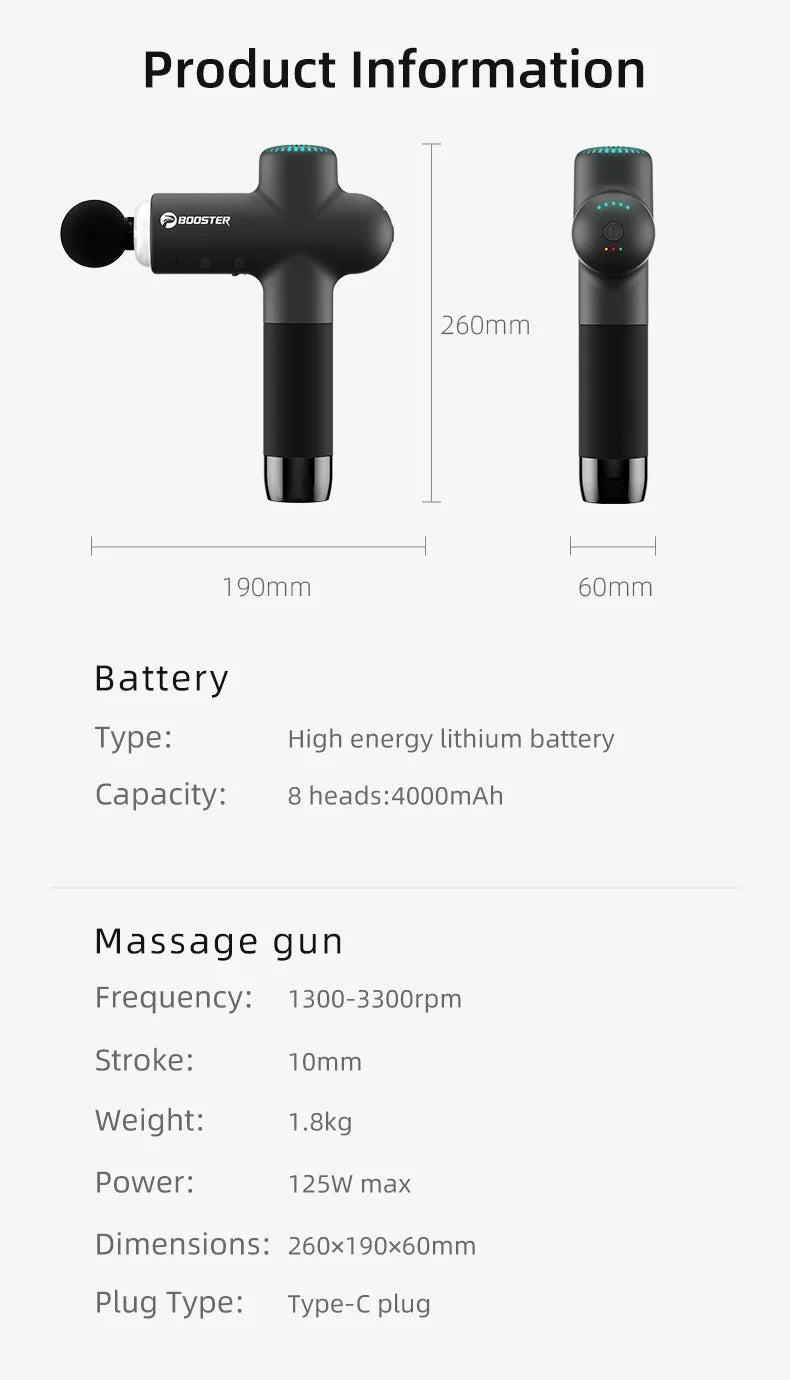 Booster Electric Massage Gun – Smart Fascia Muscle Relaxation