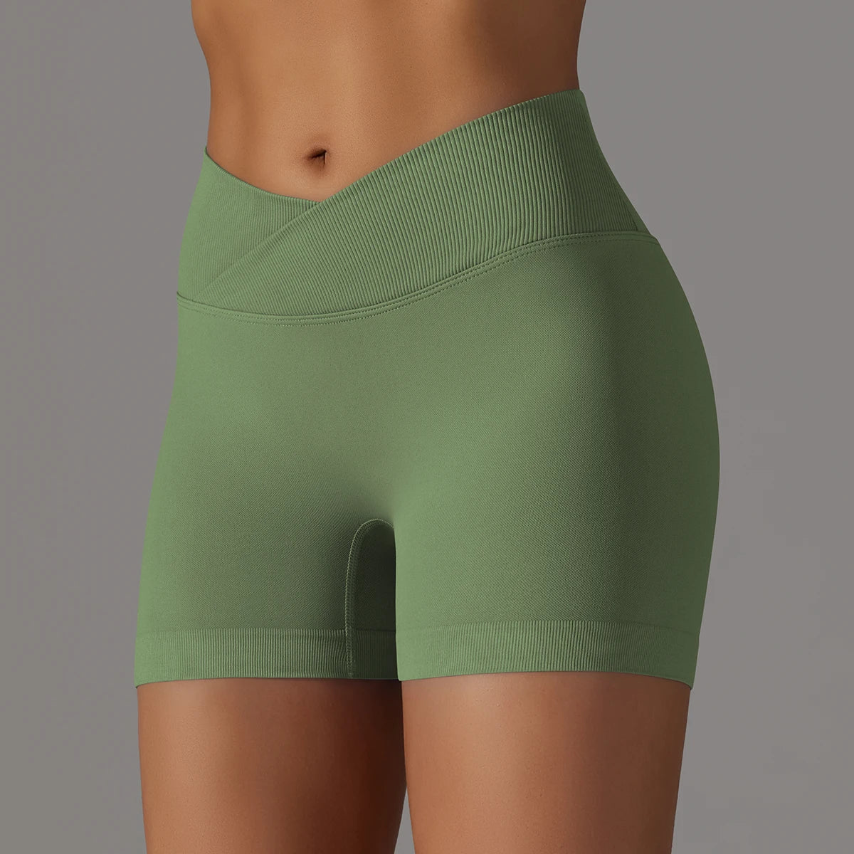 Women’s High Waist Crossover Yoga Shorts