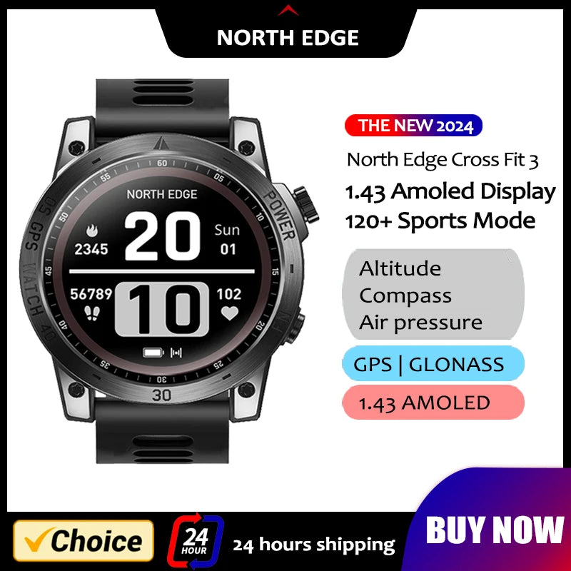 NORTH EDGE 2025 Men’s GPS Sport Smartwatch