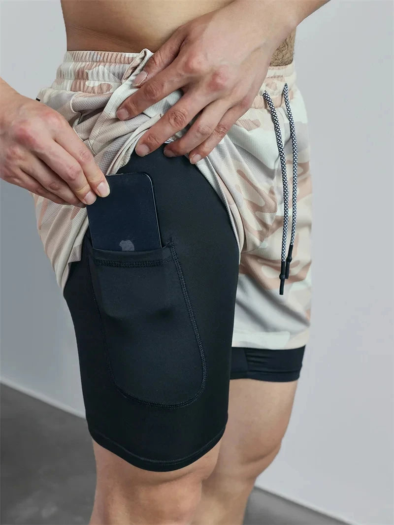 Men’s Multi-Pocket Fitness & Running Shorts – Casual Beach & Sports