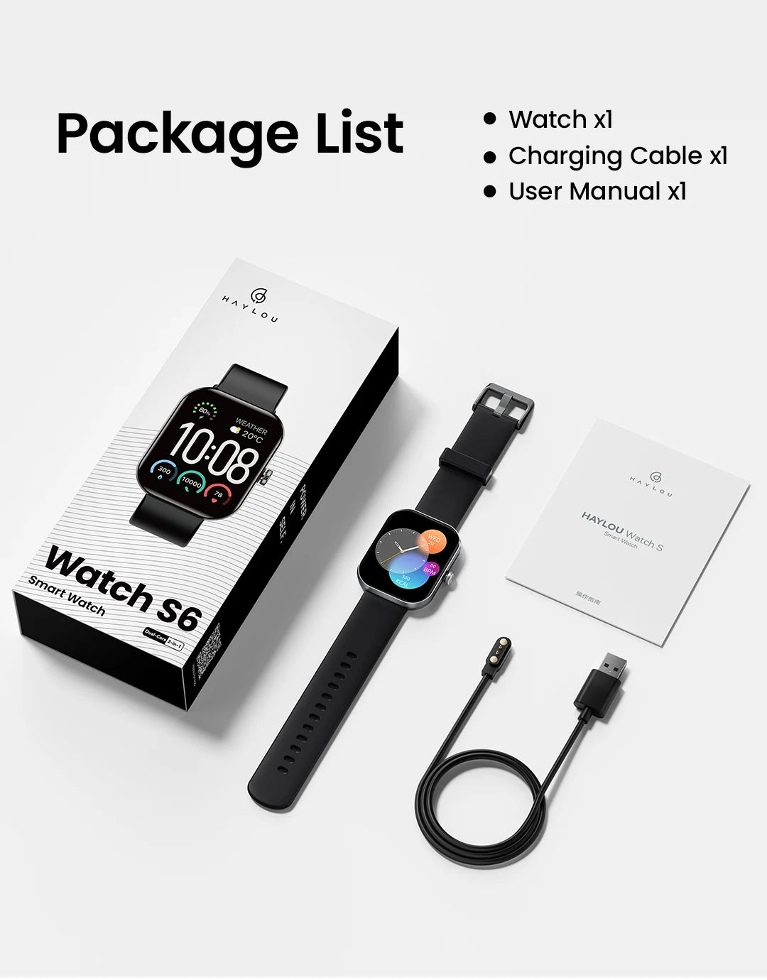 HAYLOU S6 Smart Watch – Voice Calling & Health Monitoring