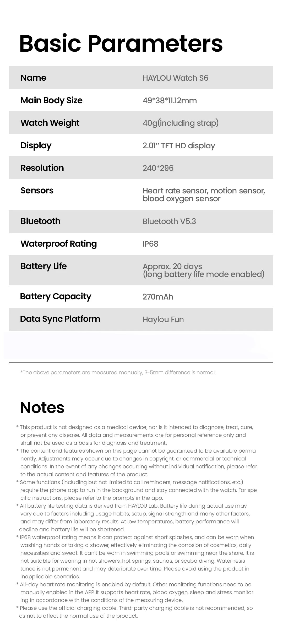 HAYLOU S6 Smart Watch – Voice Calling & Health Monitoring