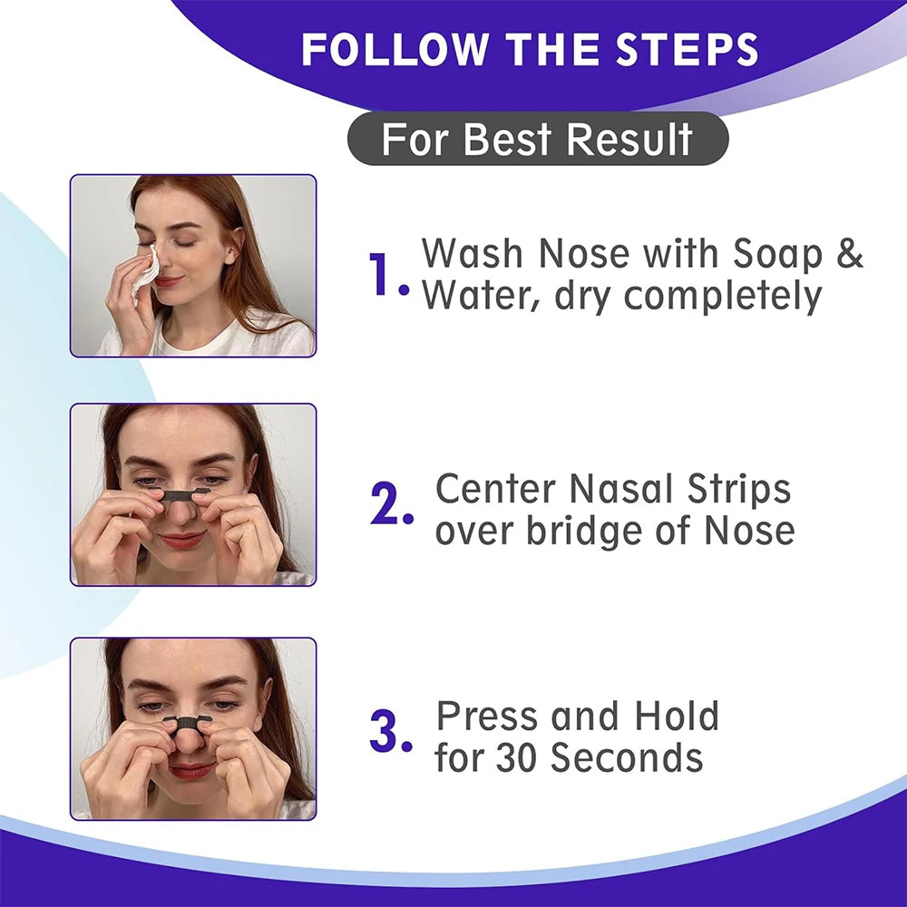 Black Nose Strips – Extra Strength Anti-Snoring & Sleep Aid (30/60/90PCS)