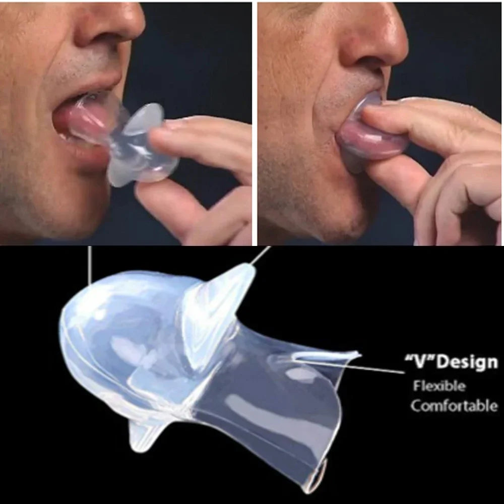 Silicone Anti-Snore Mouthpiece – Tongue Retainer Sleep Aid