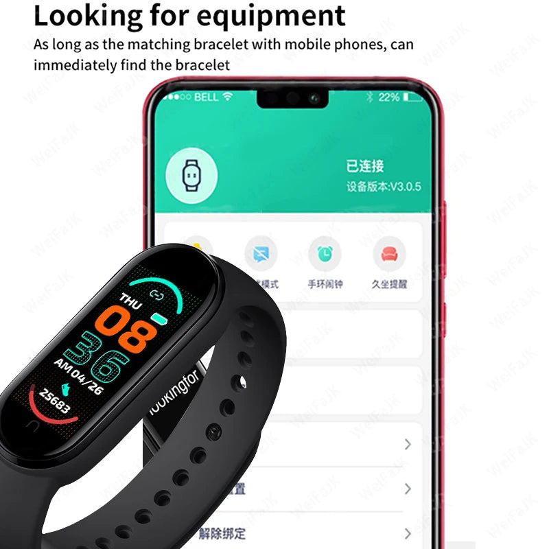 M6 Smart Watch – Fitness Tracker Bracelet with Heart Rate & Blood Pressure Monitor