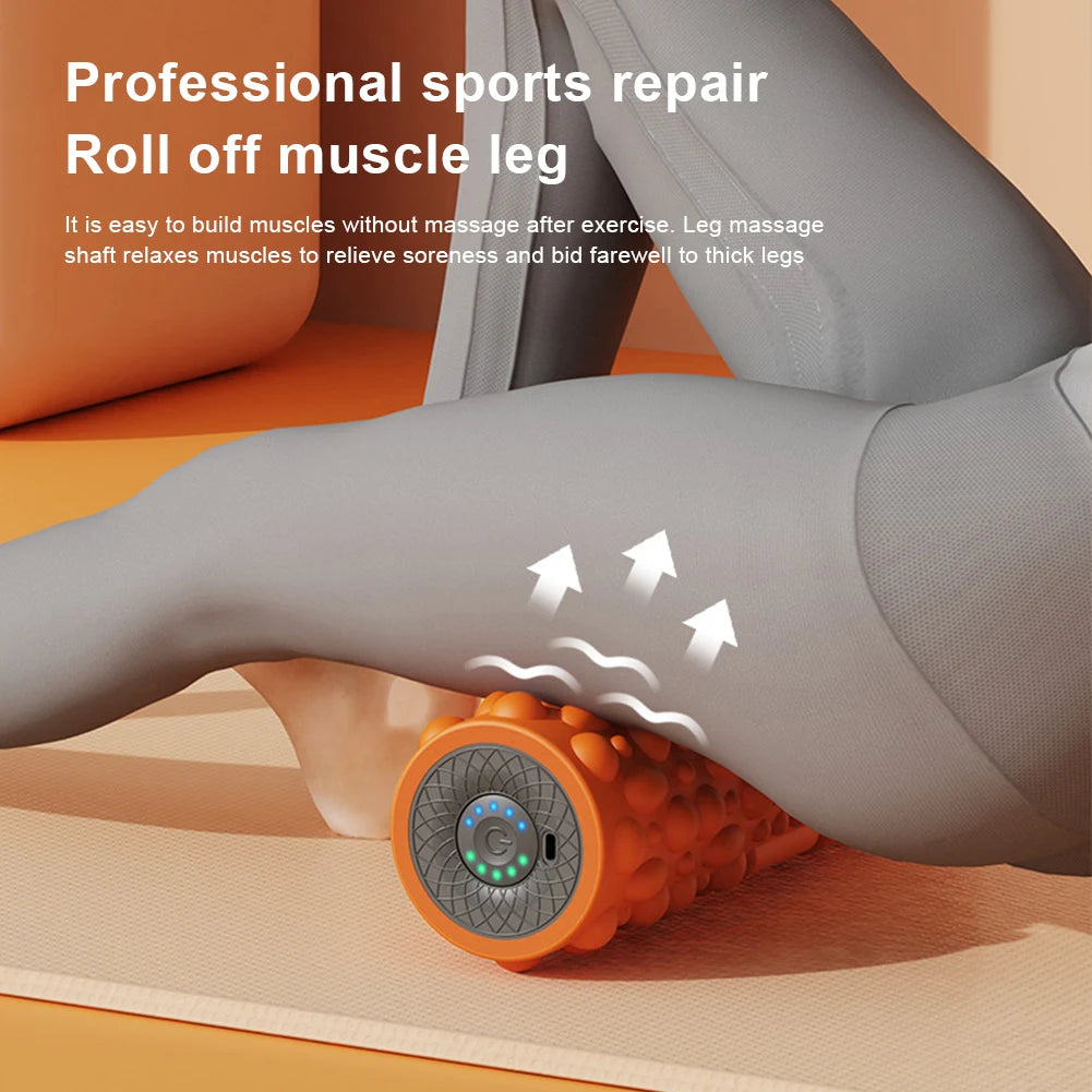 Electric Vibrating Foam Roller – Rechargeable 5-Mode Muscle Massager