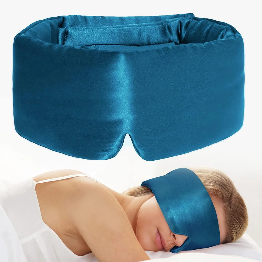 100% Mulberry Silk Sleep Mask – Soft Padded Travel Eyepatch