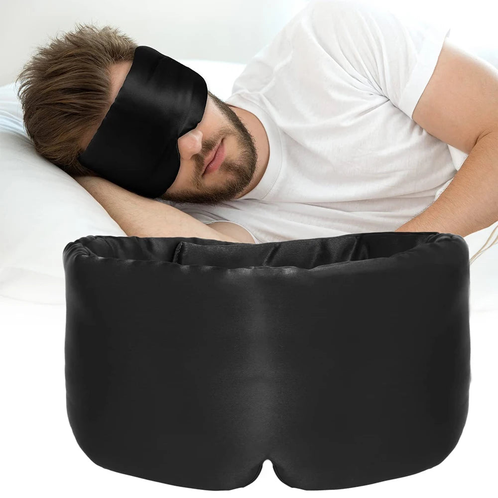 100% Mulberry Silk Sleep Mask – Soft Padded Travel Eyepatch