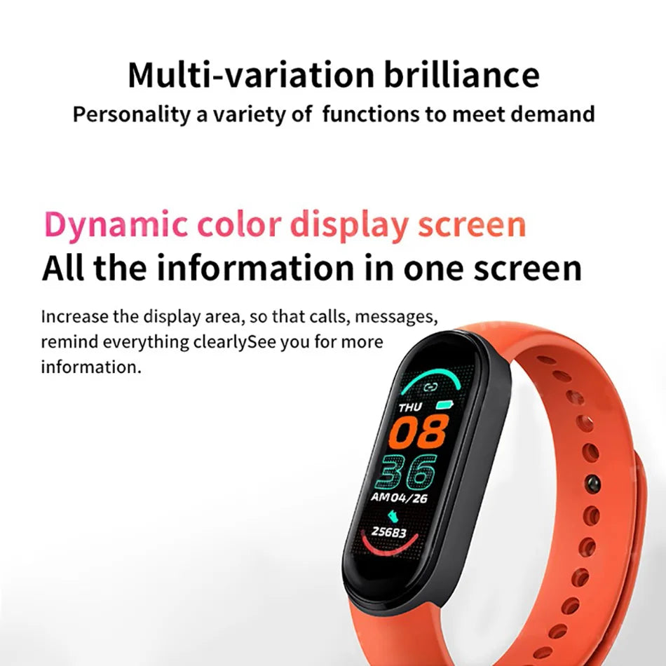 M6 Smart Watch – Fitness Tracker Bracelet with Heart Rate & Blood Pressure Monitor
