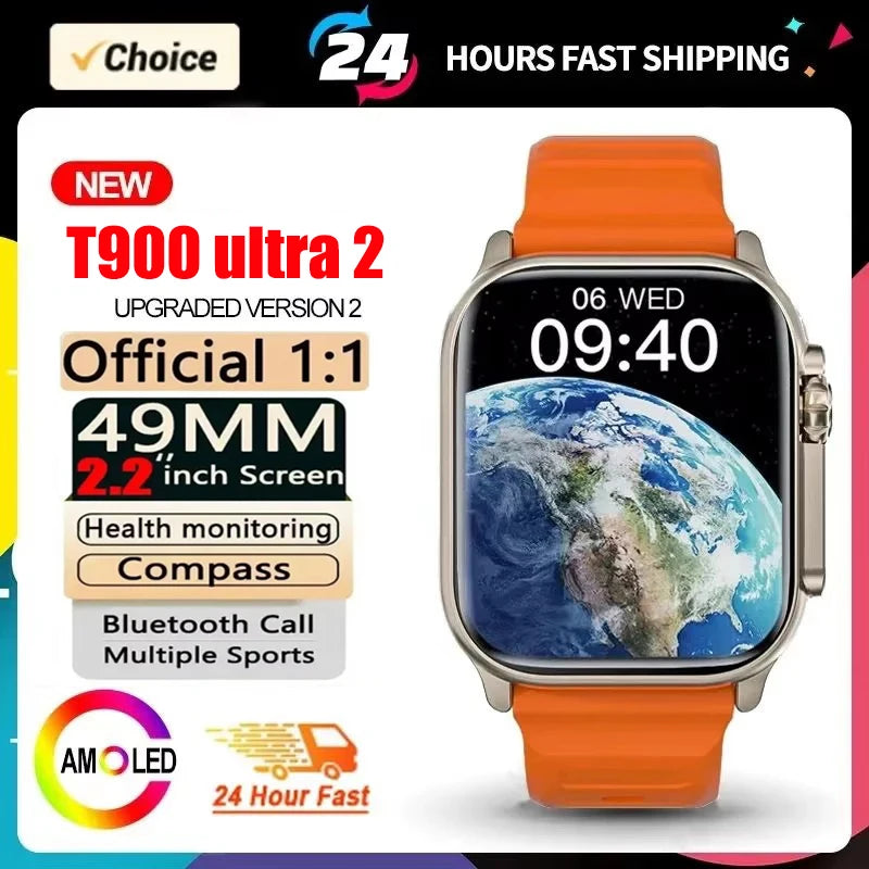 2025 T900 Ultra 2 Smart Watch – 49mm AMOLED, NFC & Waterproof