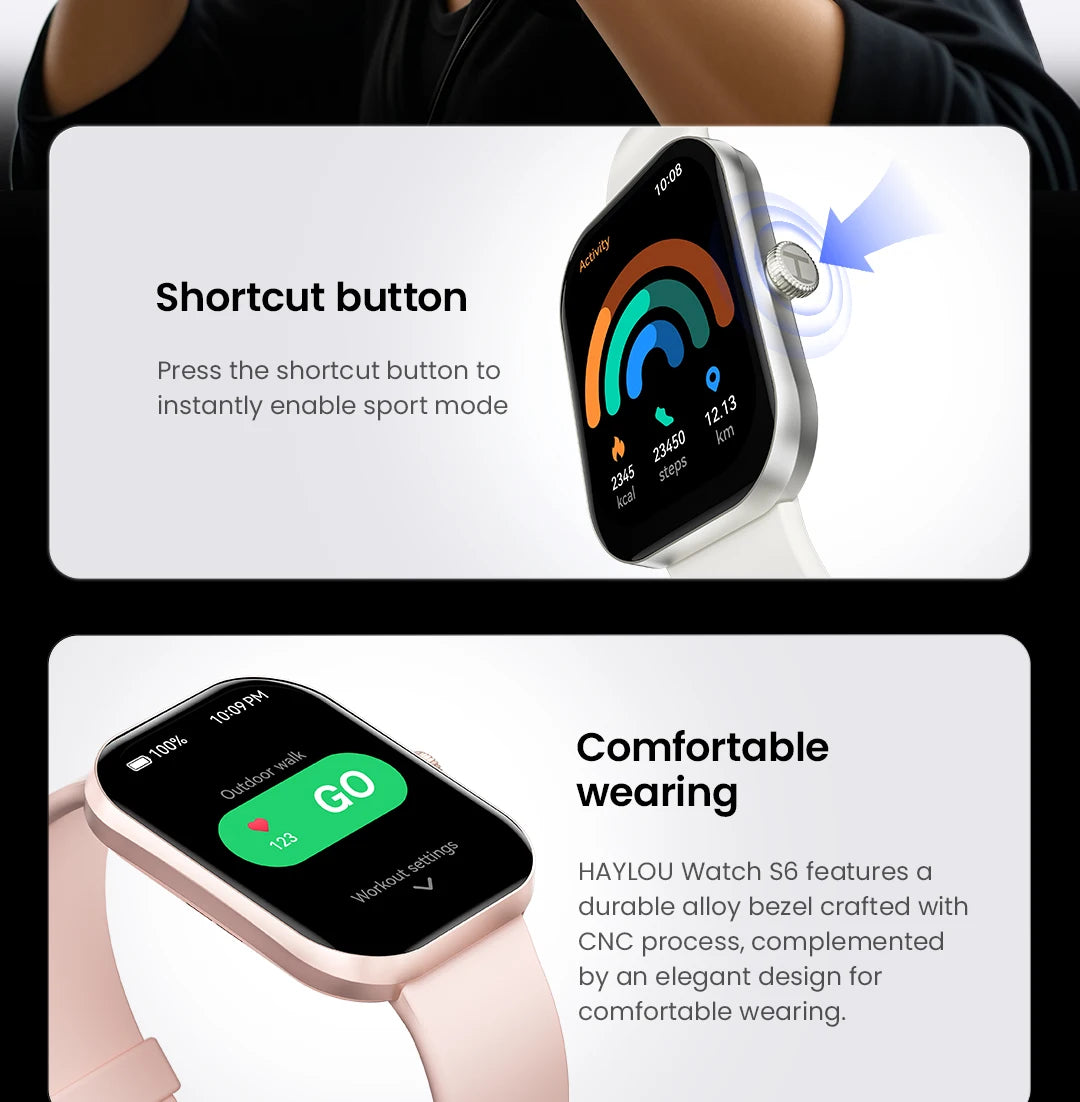 HAYLOU S6 Smart Watch – Voice Calling & Health Monitoring
