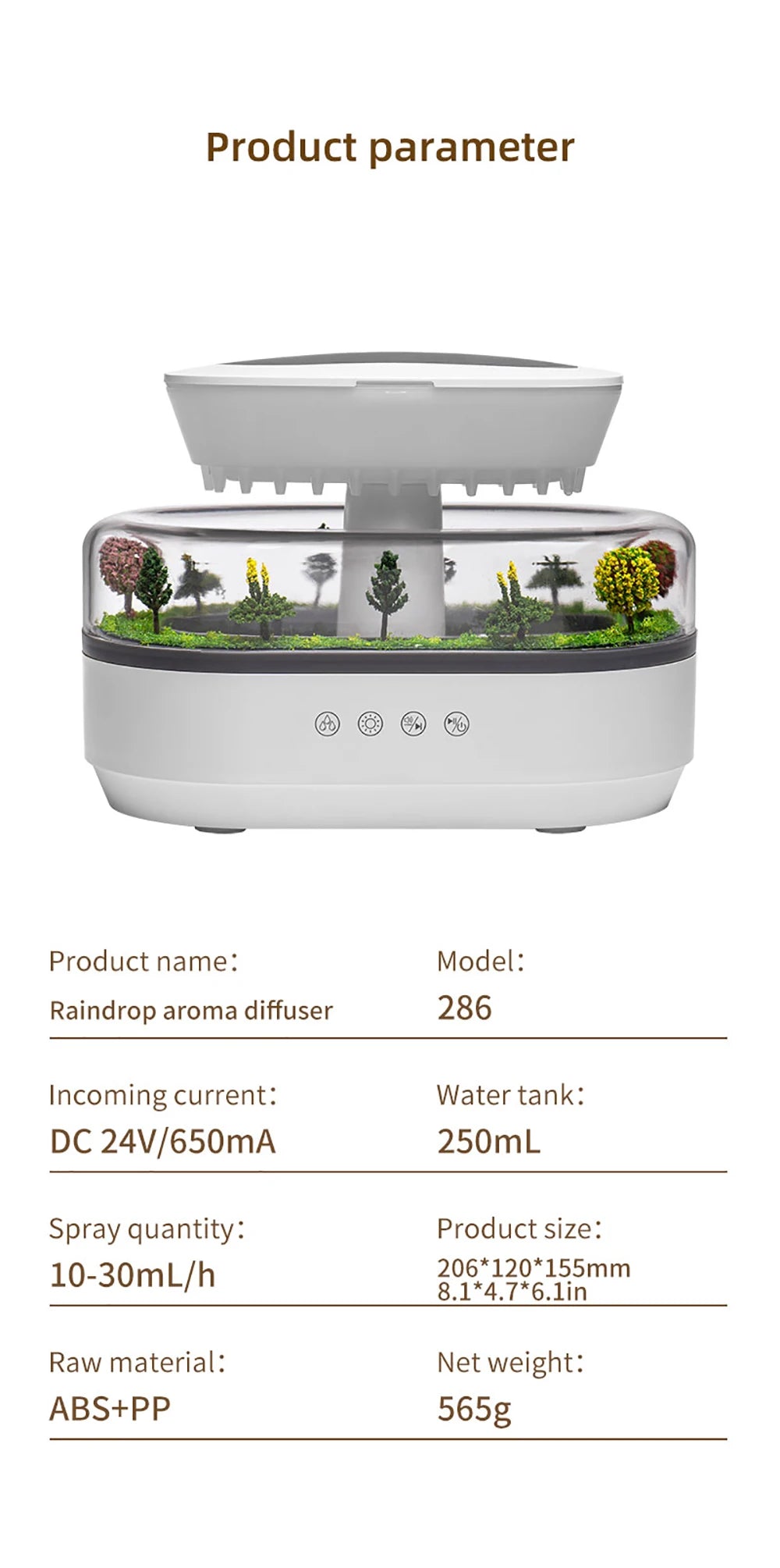 Aroma Humidifier with Raindrop Design