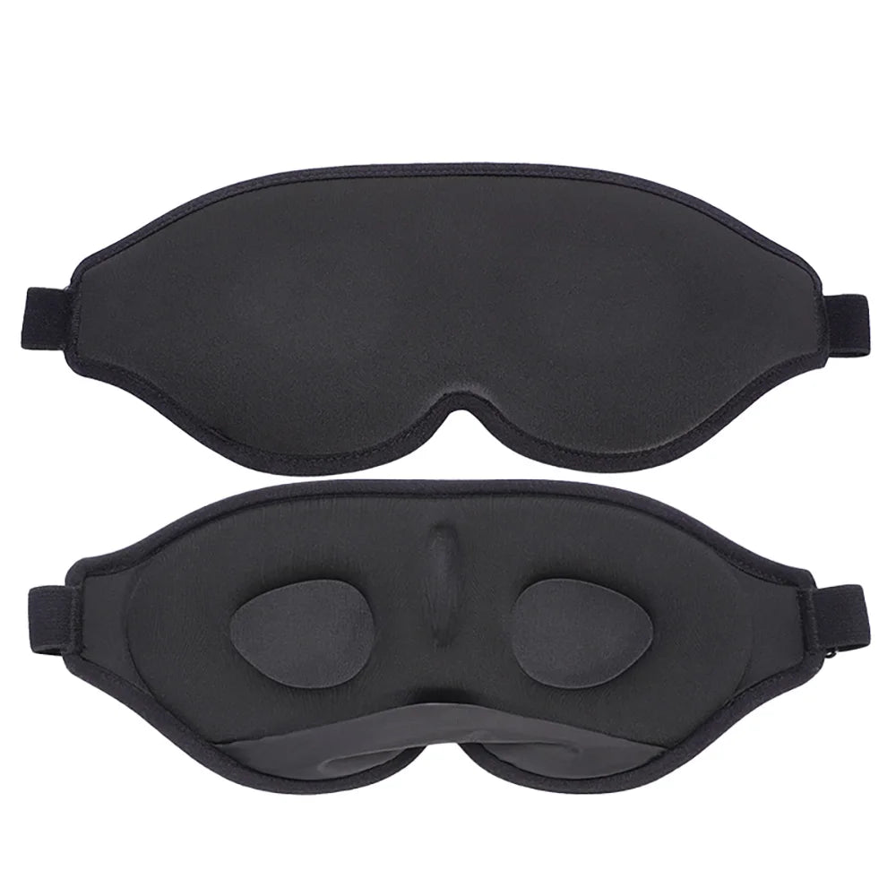 3D Contoured Sleep Mask with Adjustable Strap – Soft Blackout Eye Mask for Men & Women