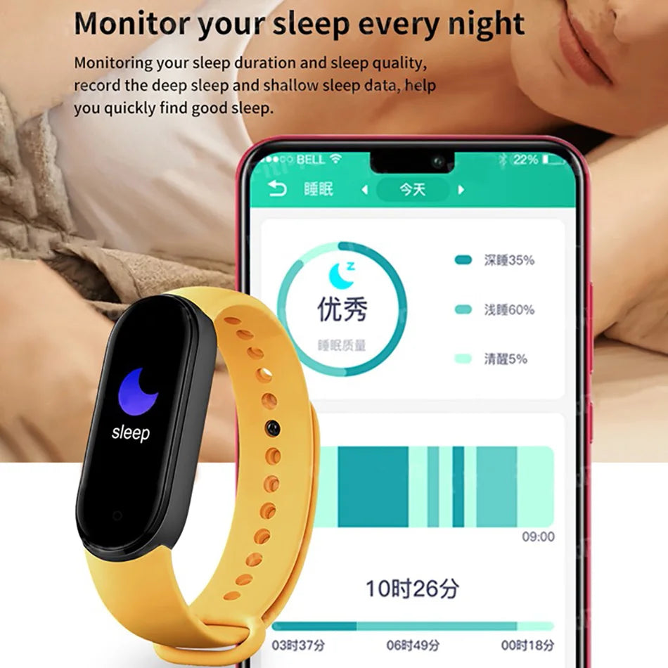 M6 Smart Watch – Fitness Tracker Bracelet with Heart Rate & Blood Pressure Monitor