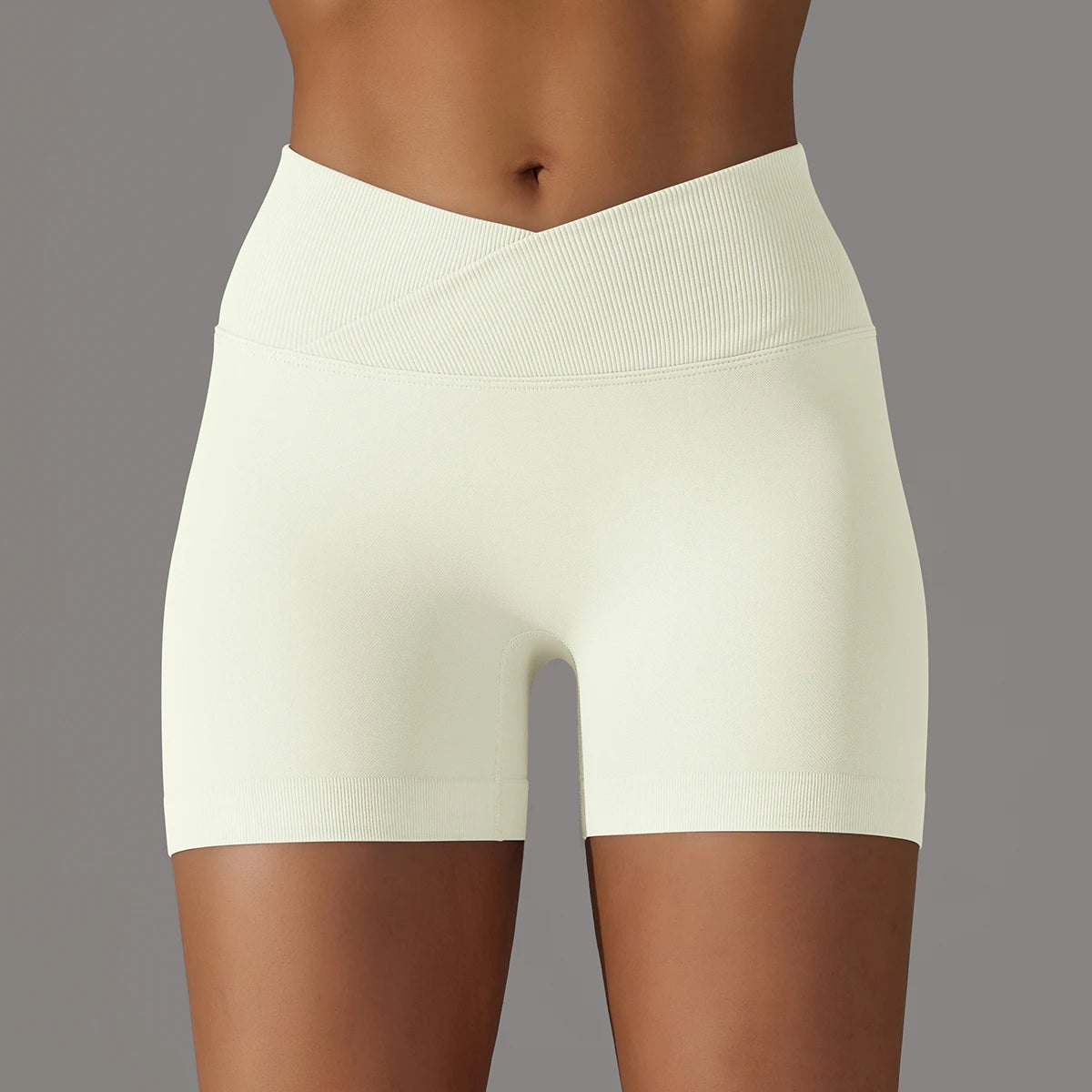 Women’s High Waist Crossover Yoga Shorts